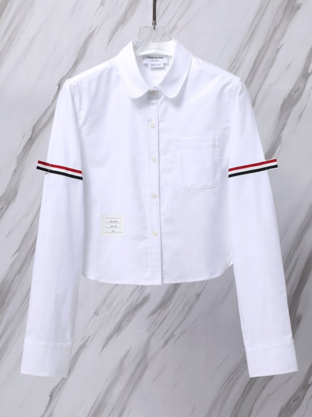 Classic Thom Browne Women’s Cropped Shirt